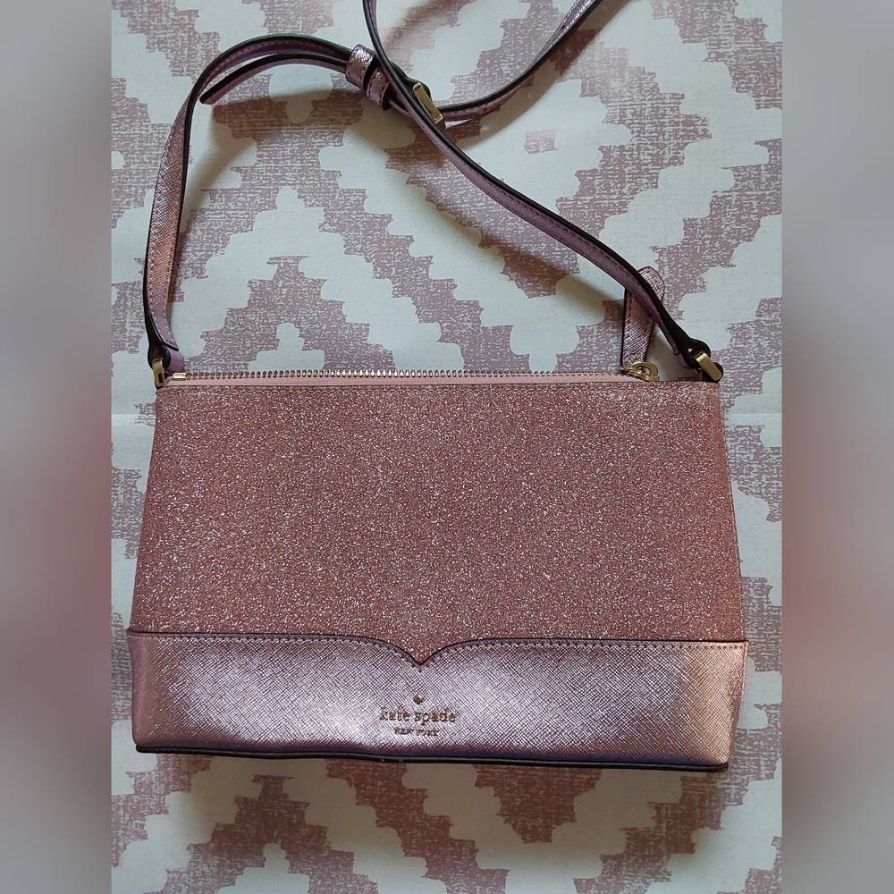 Kate Spade Lola Pink Glitter Crossbody Bag